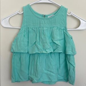crown & ivy Kids Sleeveless Tiered Ruffle Top in Mint Green